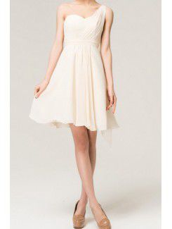 Chiffon One Shoulder Short Empire Evening Dress