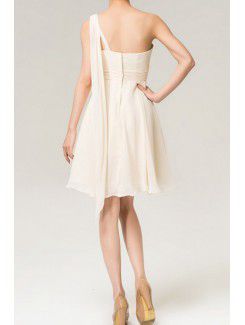 Chiffon One Shoulder Short Empire Evening Dress