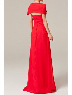 Chiffon Off-the-Shoulder Floor Length A-line Evening Dress