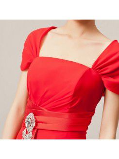 Chiffon Off-the-Shoulder Floor Length A-line Evening Dress