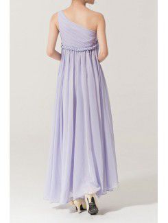 Chiffon One Shoulder Ankle-Length Empire Evening Dress