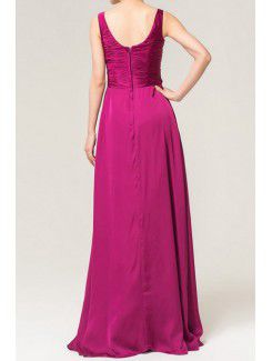 Charmeuse Scoop Floor Length Empire Evening Dress with Crystal