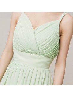 Chiffon Straps Floor Length Empire Evening Dress