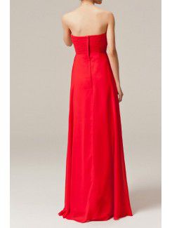 Chiffon Strapless Floor Length Empire Evening Dress with Sequins