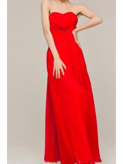 Chiffon Sweetheart Floor Length Empire Evening Dress