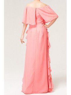 Chiffon Scoop Floor Length A-line Evening Dress