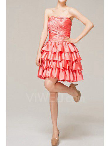 Satin sweetheart kurze korsett abendkleid