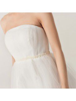 Tulle Strapless Short A-line Evening Dress