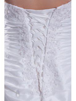 Taffeta Sweetheart Sweep Train A-line Embroidered Wedding Dress