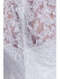 Satin Sweetheart Sweep Train A-line Embroidered Wedding Dress with Jacket