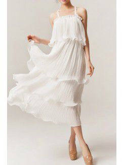 Chiffon Straps Short Column Evening Dress