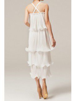 Chiffon Straps Short Column Evening Dress