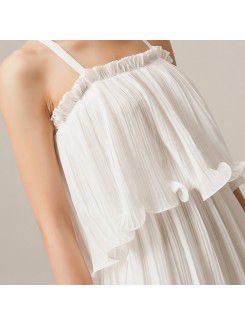 Chiffon Straps Short Column Evening Dress