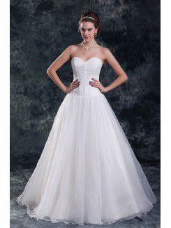 Organza Sweetheart Floor Length A-line Wedding Dress