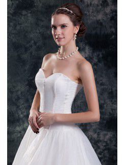 Organza Sweetheart Floor Length A-line Wedding Dress