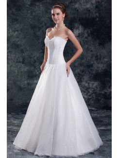 Organza Sweetheart Floor Length A-line Wedding Dress