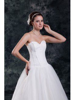 Organza Sweetheart Floor Length A-line Wedding Dress