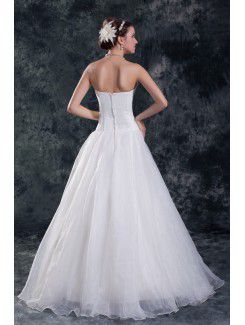 Organza Sweetheart Floor Length A-line Wedding Dress