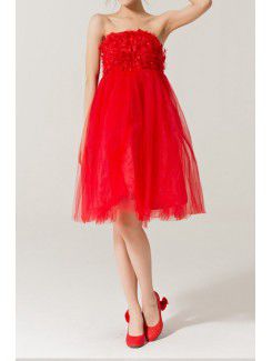 Tulle Strapless Short Empire Evening Dress