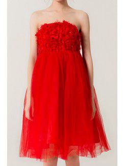 Tulle Strapless Short Empire Evening Dress