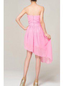 Chiffon Strapless Short Corset Evening Dress