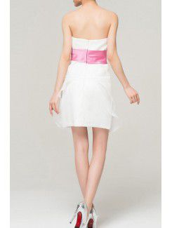 Organza Strapless Short Corset Evening Dress