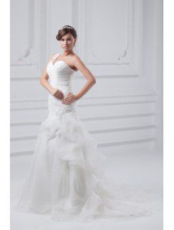 Organza Sweetheart Floor Length A-line Wedding Dress