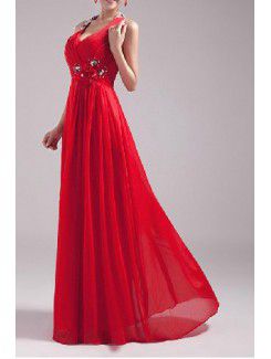 Satin and Chiffon Halter Floor Length A-line Prom Dress with Sequins