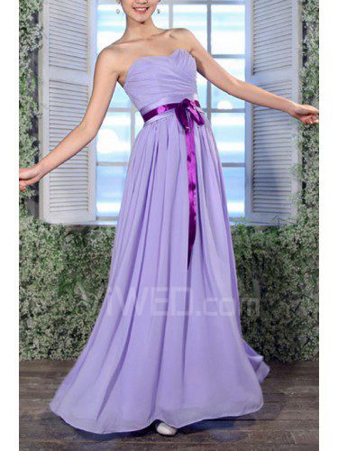 Chiffon scoop floor-lunghezza corsetto vestito da promenade