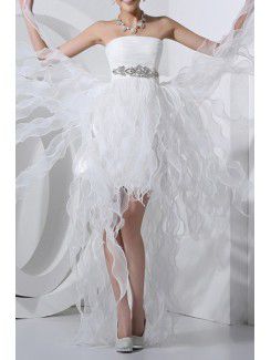 Tulle Strapless Short Ball Gown Cocktail Dress with Crystal