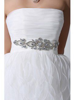 Tulle Strapless Short Ball Gown Cocktail Dress with Crystal