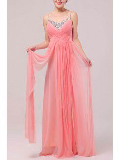 Satin and Tulle Spaghetti Floor Length A-line Prom Dress with Sequins