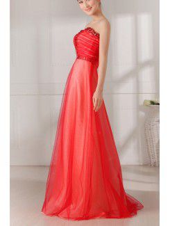 Satin Sweetheart Floor Length Ball Gown Prom Dress with Crystal