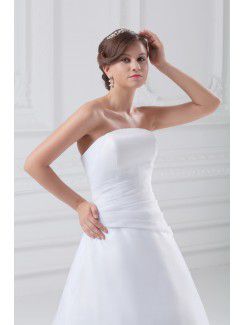 Organza Strapless Floor Length A-line Wedding Dress