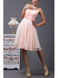 Chiffon Spaghetti Short Corset Cocktail Dress