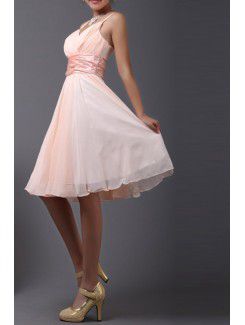 Chiffon Spaghetti Short Corset Cocktail Dress