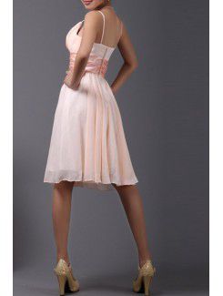 Chiffon Spaghetti Short Corset Cocktail Dress