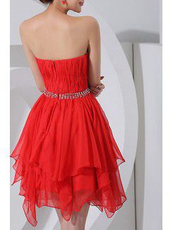 Chiffon Sweetheart Short A-line Cocktail Dress with Sequins