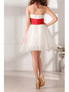 Tulle Strapless Short Ball Gown Cocktail Dress with Beading