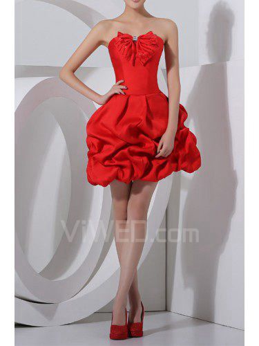 Cetim vestido de baile vestido de cocktail strapless curto com lantejoulas