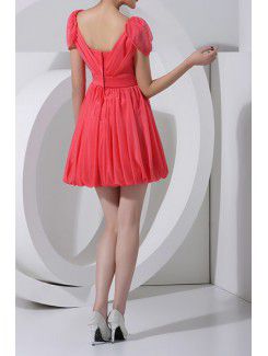 Satin Square Short A-line Cocktail Dress