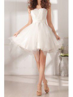 Tulle et boule robe de cocktail robe bustier courte en satin