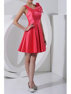 Satin Jewel Short Corset Cocktail Dress with Beading