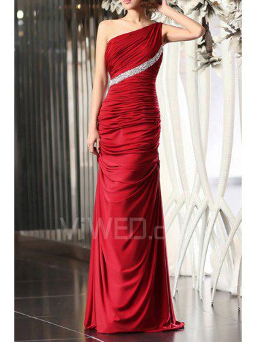 Charmeuse One Shoulder Floor Length Mermaid Prom Dress