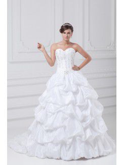 Taffeta Sweetheart Floor Length A-line Embroidered Wedding Dress