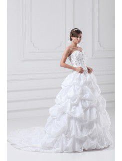 Taffeta Sweetheart Floor Length A-line Embroidered Wedding Dress