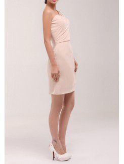 Chiffon One Shoulder Short Sheath Cocktail Dress