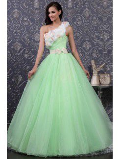 Organza eine schulter bodenlangen ballkleid ballkleid