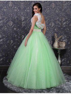 Organza One Shoulder Floor Length Ball Gown Prom Dress