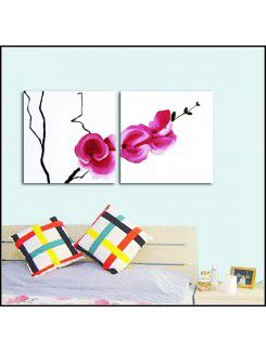 Flower Hand-painted Oil Painting with Stretched Frame-Set of 2